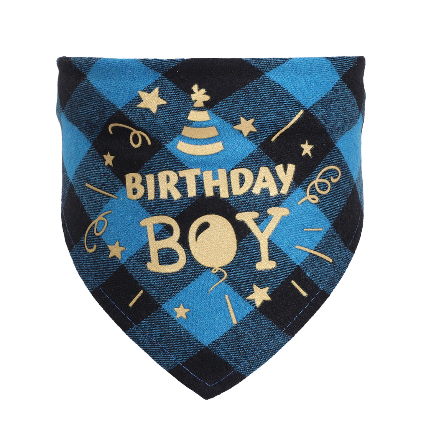 Cotton check dog scarf birthday party
