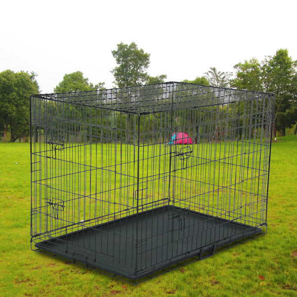 42 Inch Iron Foldable With Divider Plastic Tray Black Dog