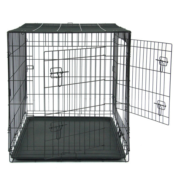 42 Inch Iron Foldable With Divider Plastic Tray Black Dog