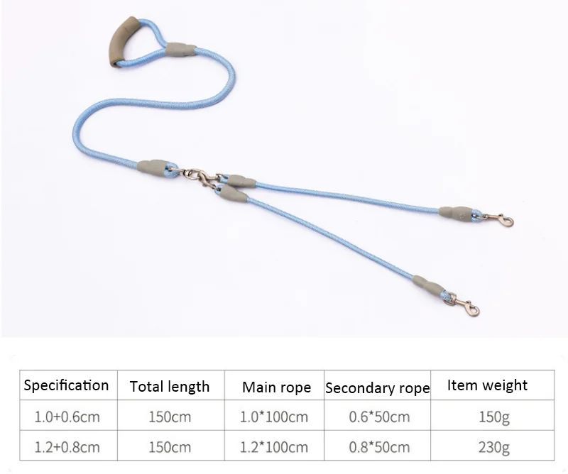 Double Dog Leash For 2 Dogs Nylon Rope Dual Leash For Small Medium Dogs With Soft Foam Handle Pet Leash Double Free