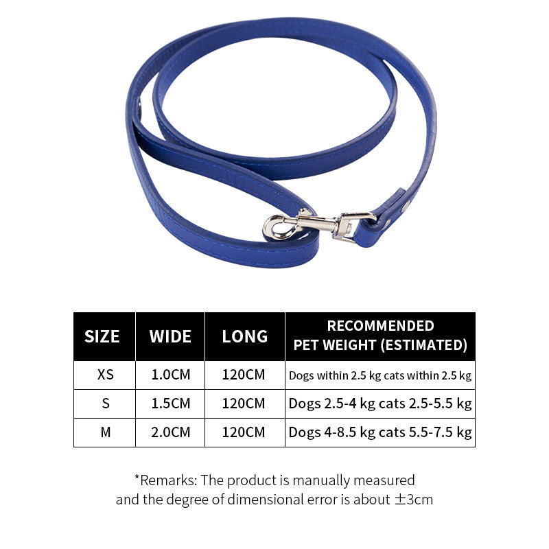 Pet Pulling Rope Dog PU Leather Dog Chain Traction Belt Outing Pulling Rope Dog Leash