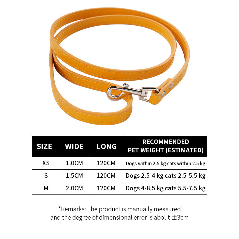 Pet Pulling Rope Dog PU Leather Dog Chain Traction Belt Outing Pulling Rope Dog Leash