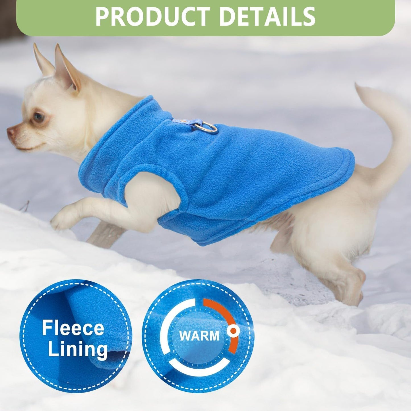 2 Pack Dog Sweater With Leash Ring