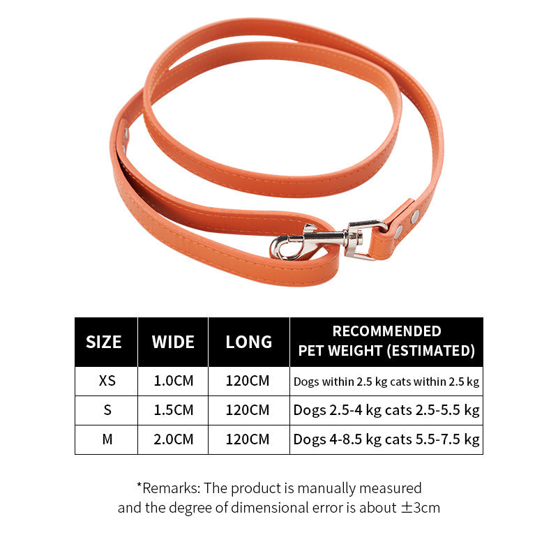 Pet Pulling Rope Dog PU Leather Dog Chain Traction Belt Outing Pulling Rope Dog Leash