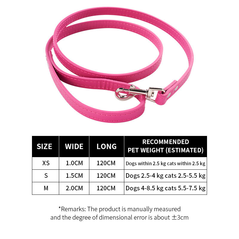 Pet Pulling Rope Dog PU Leather Dog Chain Traction Belt Outing Pulling Rope Dog Leash