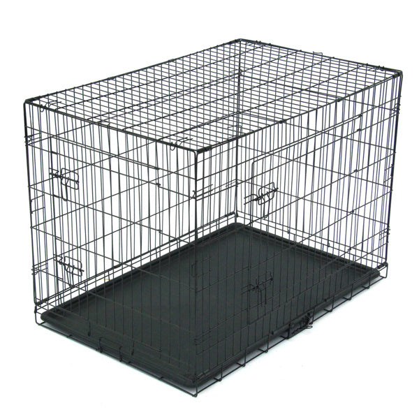 42 Inch Iron Foldable With Divider Plastic Tray Black Dog