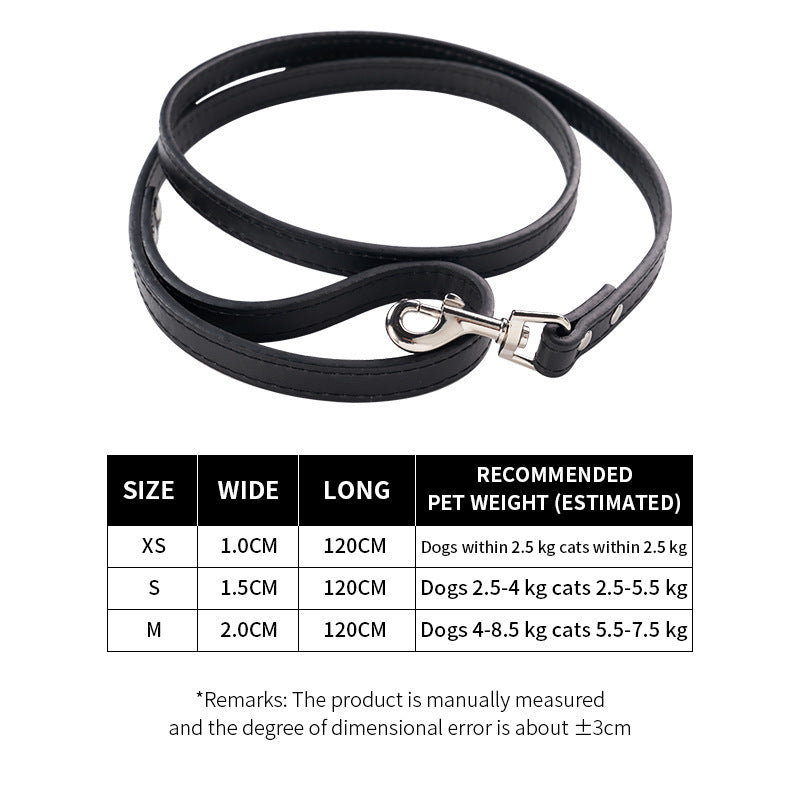 Pet Pulling Rope Dog PU Leather Dog Chain Traction Belt Outing Pulling Rope Dog Leash