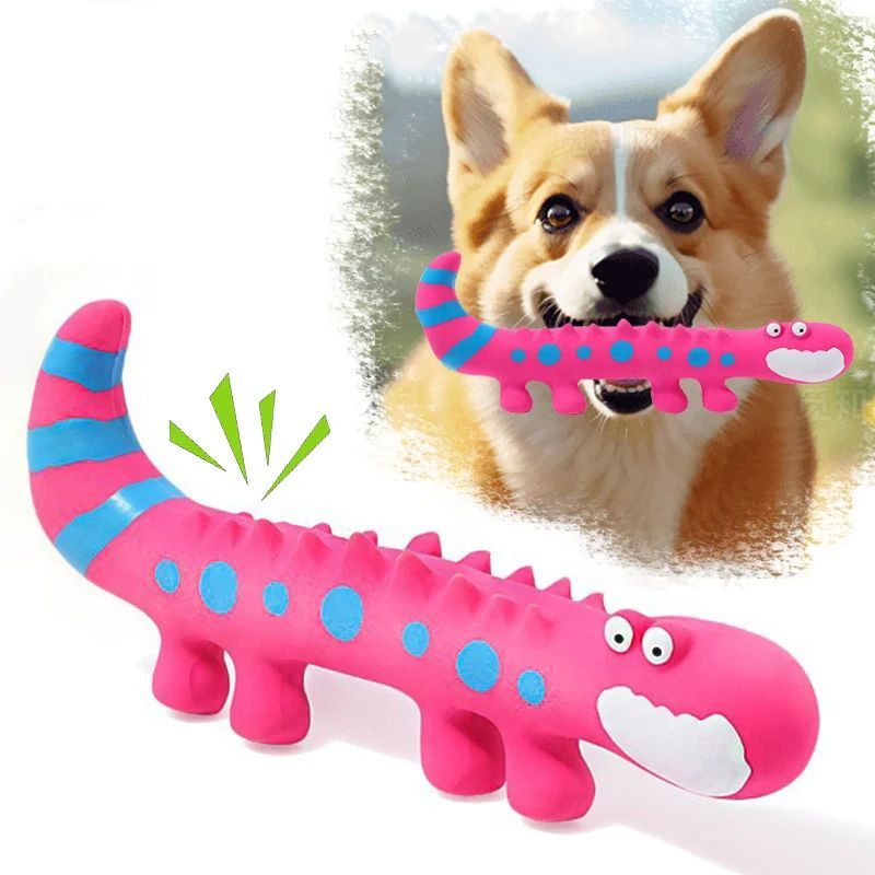 Dog Chew Toy Latex Lizard Squeaky