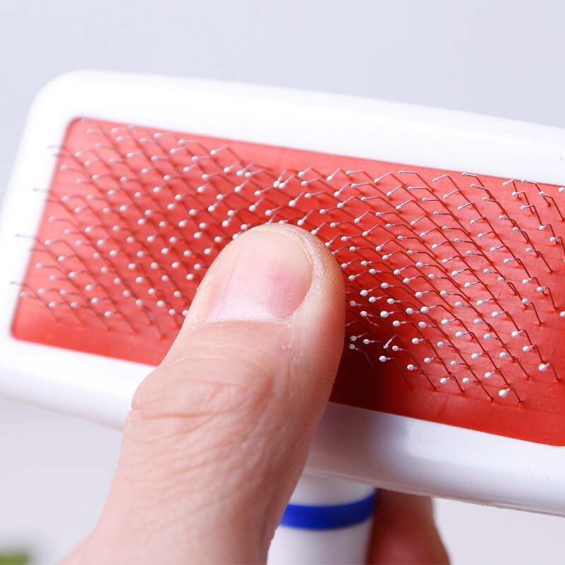 Fur Collar White Needle Comb Dog Grooming Comb With Protection Head Cat Dog Brush Brush Plastic Handle Airbag Needle Comb