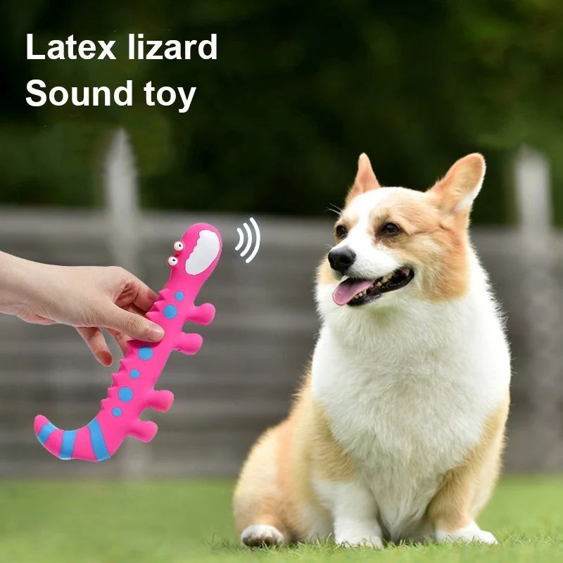 Dog Chew Toy Latex Lizard Squeaky