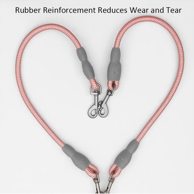 Double Dog Leash For 2 Dogs Nylon Rope Dual Leash For Small Medium Dogs With Soft Foam Handle Pet Leash Double Free