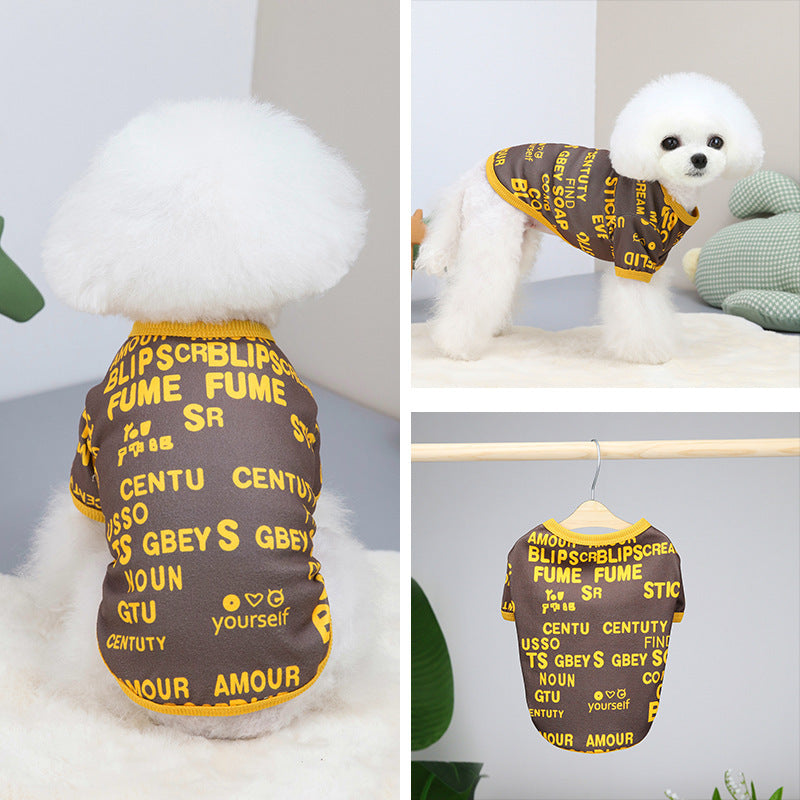 Dog Round Neck Letter T-shirt