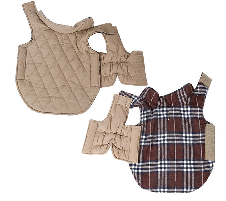 Factory direct waterproof reversable lattice pet dog suit jacket pet dog clothes spot