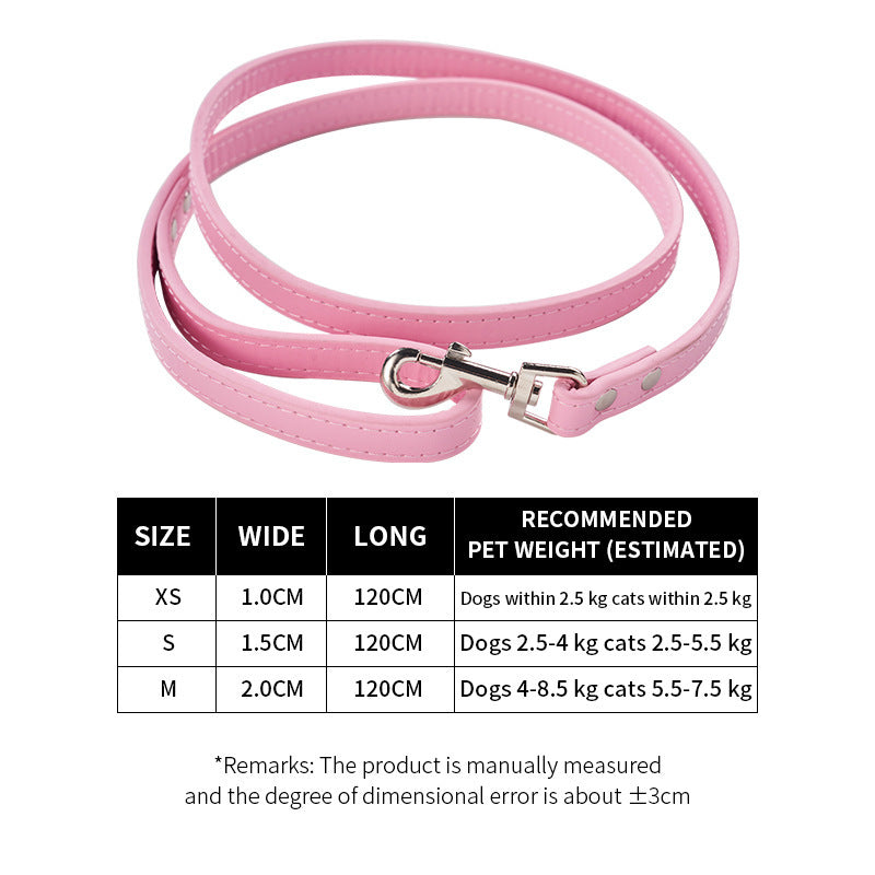 Pet Pulling Rope Dog PU Leather Dog Chain Traction Belt Outing Pulling Rope Dog Leash