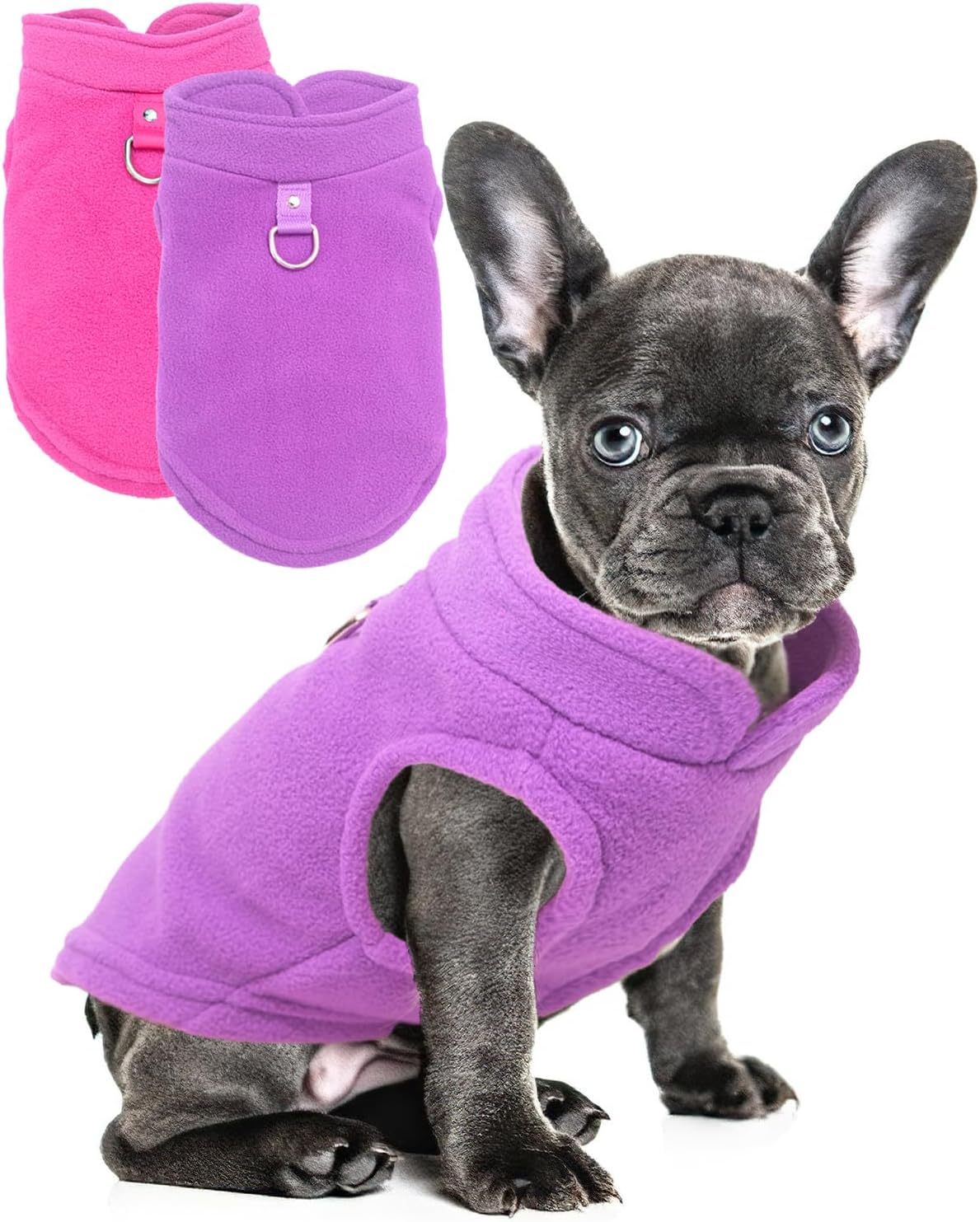 2 Pack Dog Sweater With Leash Ring