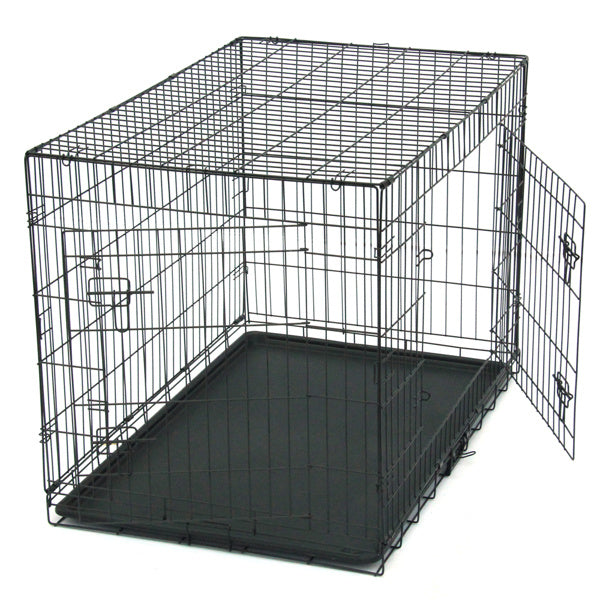 42 Inch Iron Foldable With Divider Plastic Tray Black Dog