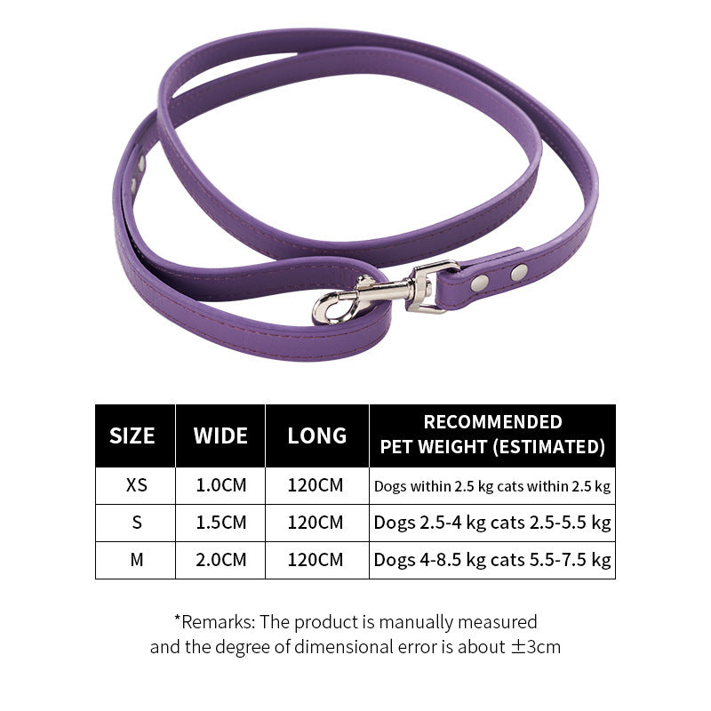 Pet Pulling Rope Dog PU Leather Dog Chain Traction Belt Outing Pulling Rope Dog Leash