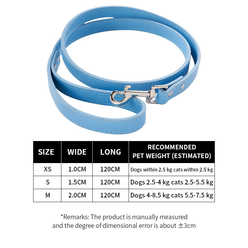 Pet Pulling Rope Dog PU Leather Dog Chain Traction Belt Outing Pulling Rope Dog Leash