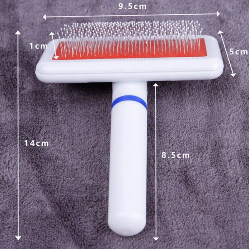 Fur Collar White Needle Comb Dog Grooming Comb With Protection Head Cat Dog Brush Brush Plastic Handle Airbag Needle Comb