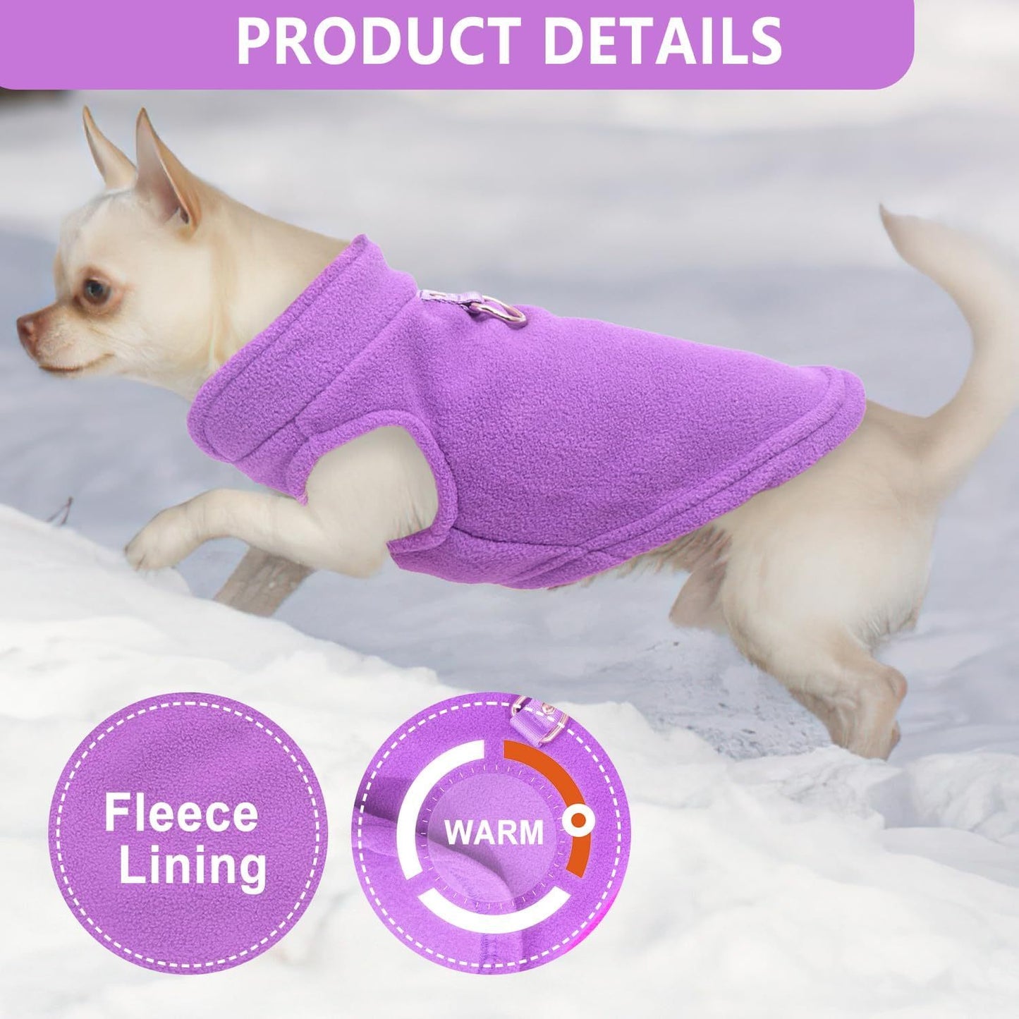 2 Pack Dog Sweater With Leash Ring