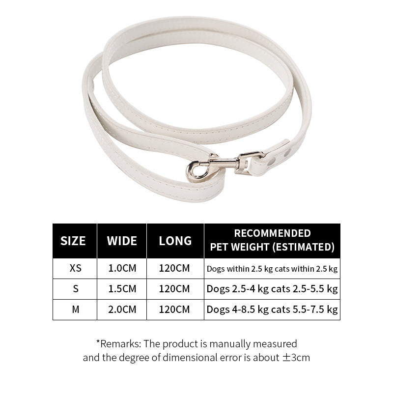 Pet Pulling Rope Dog PU Leather Dog Chain Traction Belt Outing Pulling Rope Dog Leash