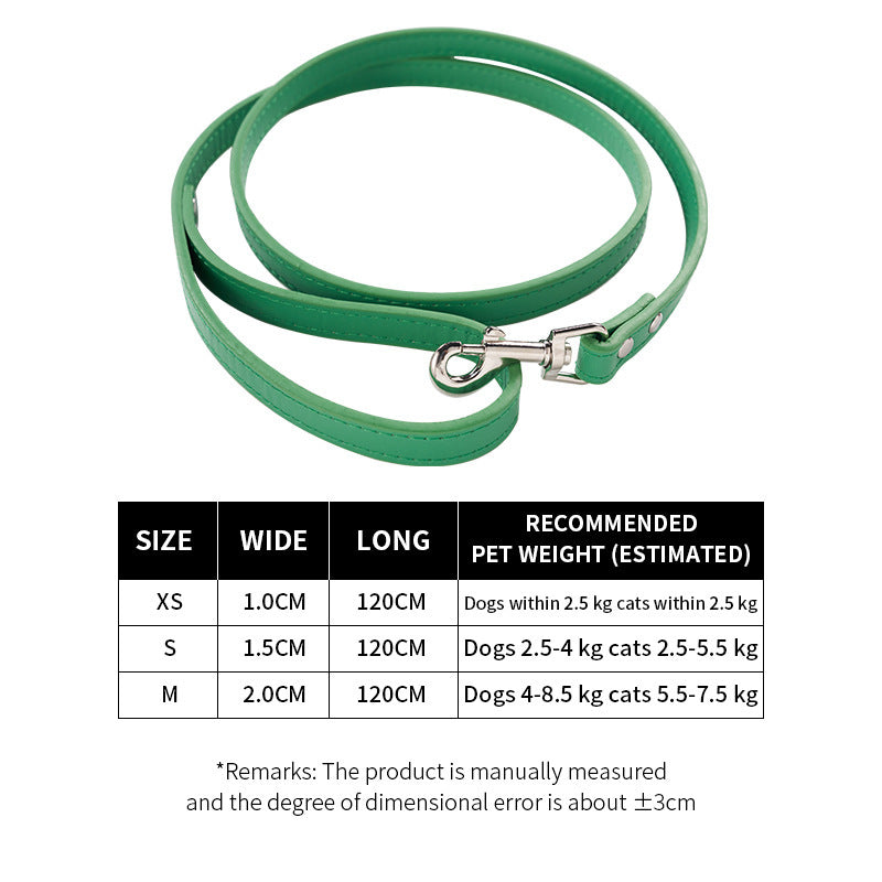 Pet Pulling Rope Dog PU Leather Dog Chain Traction Belt Outing Pulling Rope Dog Leash