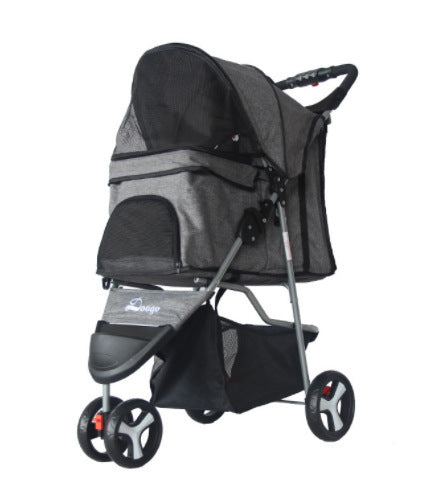 Lightweight Folding Pet Trolley Dog Out Stroller Three-wheeled