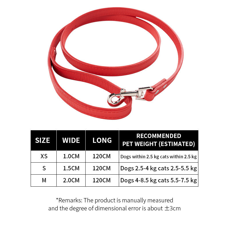 Pet Pulling Rope Dog PU Leather Dog Chain Traction Belt Outing Pulling Rope Dog Leash