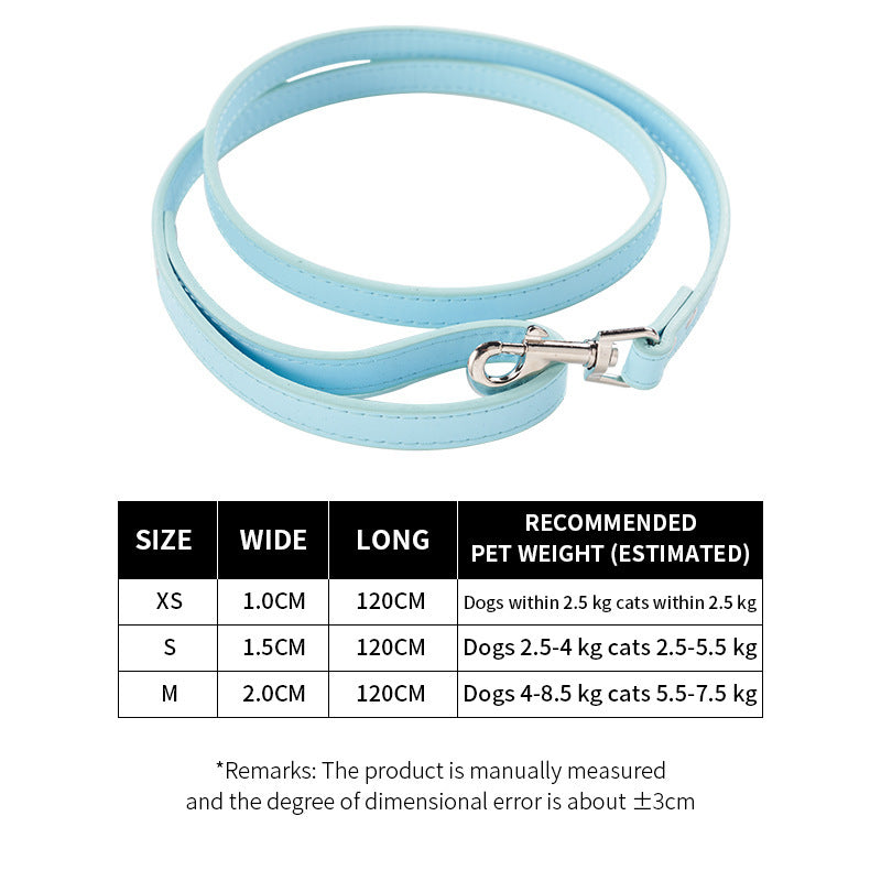 Pet Pulling Rope Dog PU Leather Dog Chain Traction Belt Outing Pulling Rope Dog Leash