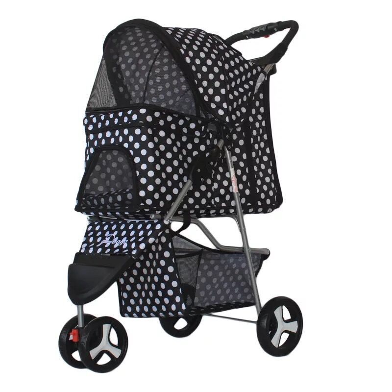 Lightweight Folding Pet Trolley Dog Out Stroller Three-wheeled