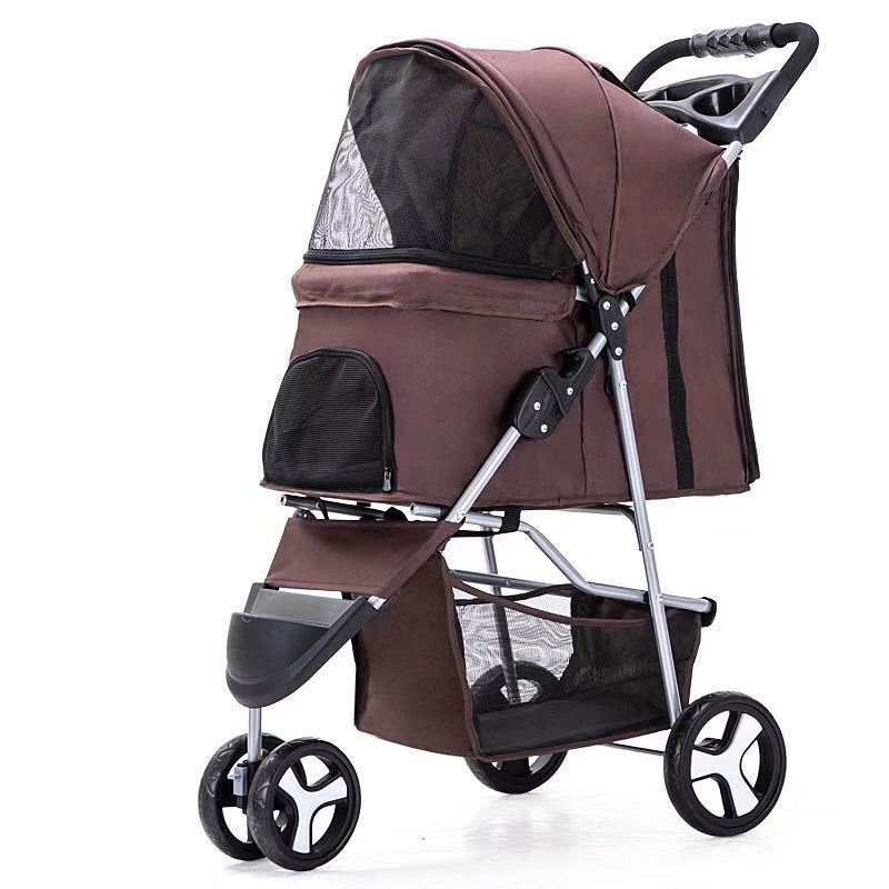 Lightweight Folding Pet Trolley Dog Out Stroller Three-wheeled