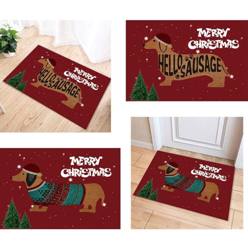 Christmas Sausage Dog Doormat