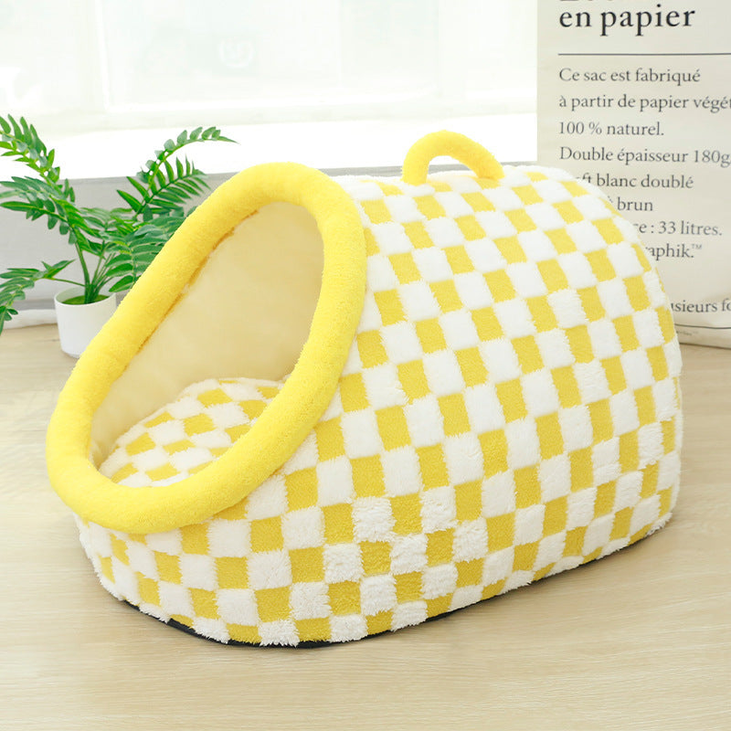 Four Seasons Universal Semi-enclosed Dog House Pet Bed Thick Warm
