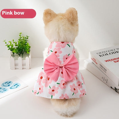 Summer  Floral Butterfly Knot Princess Dress