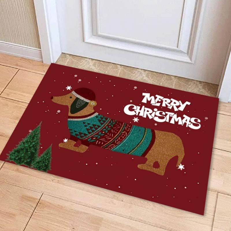 Christmas Sausage Dog Doormat