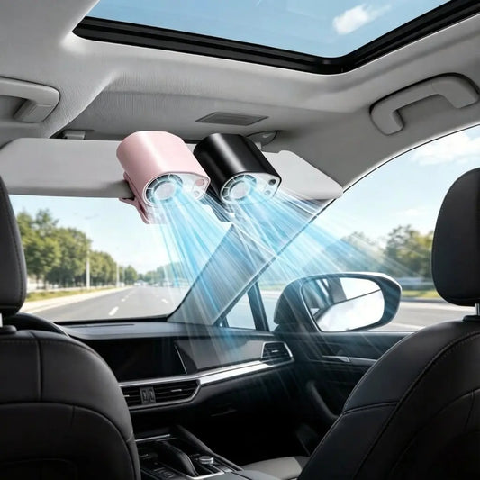 Joytutus 2026 Semiconductor Cooling Car Clip-On Fan - 360° Rotation, 100 Adjustable Speeds, LED Display, USB Rechargeable, Wide Clamp, 20-Hour Battery Life, High Velocity Car Seat Fan