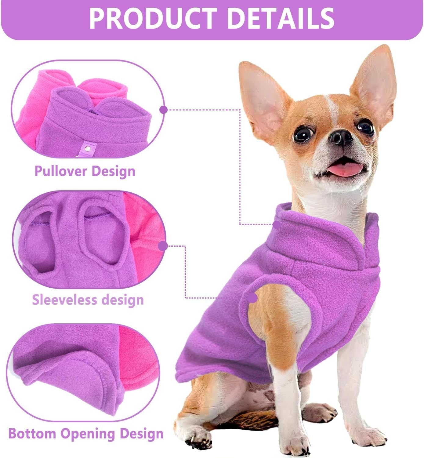 2 Pack Dog Sweater With Leash Ring