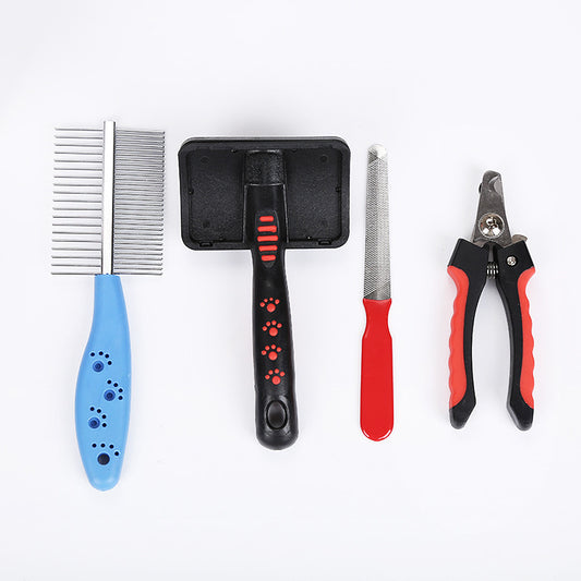 Dog Comb Nail Clippers 4-piece Set
