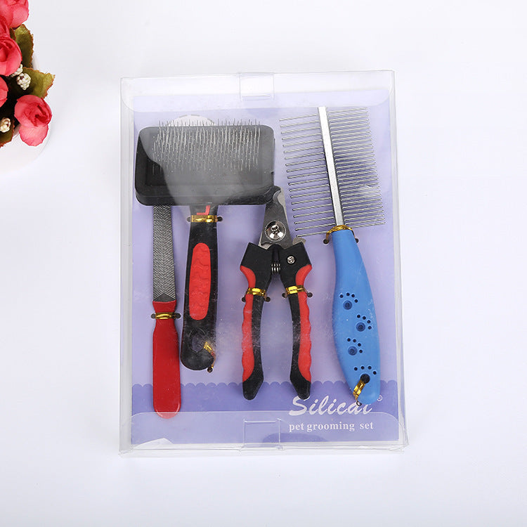 Dog Comb Nail Clippers 4-piece Set
