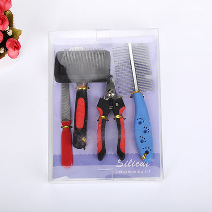 Dog Comb Nail Clippers 4-piece Set