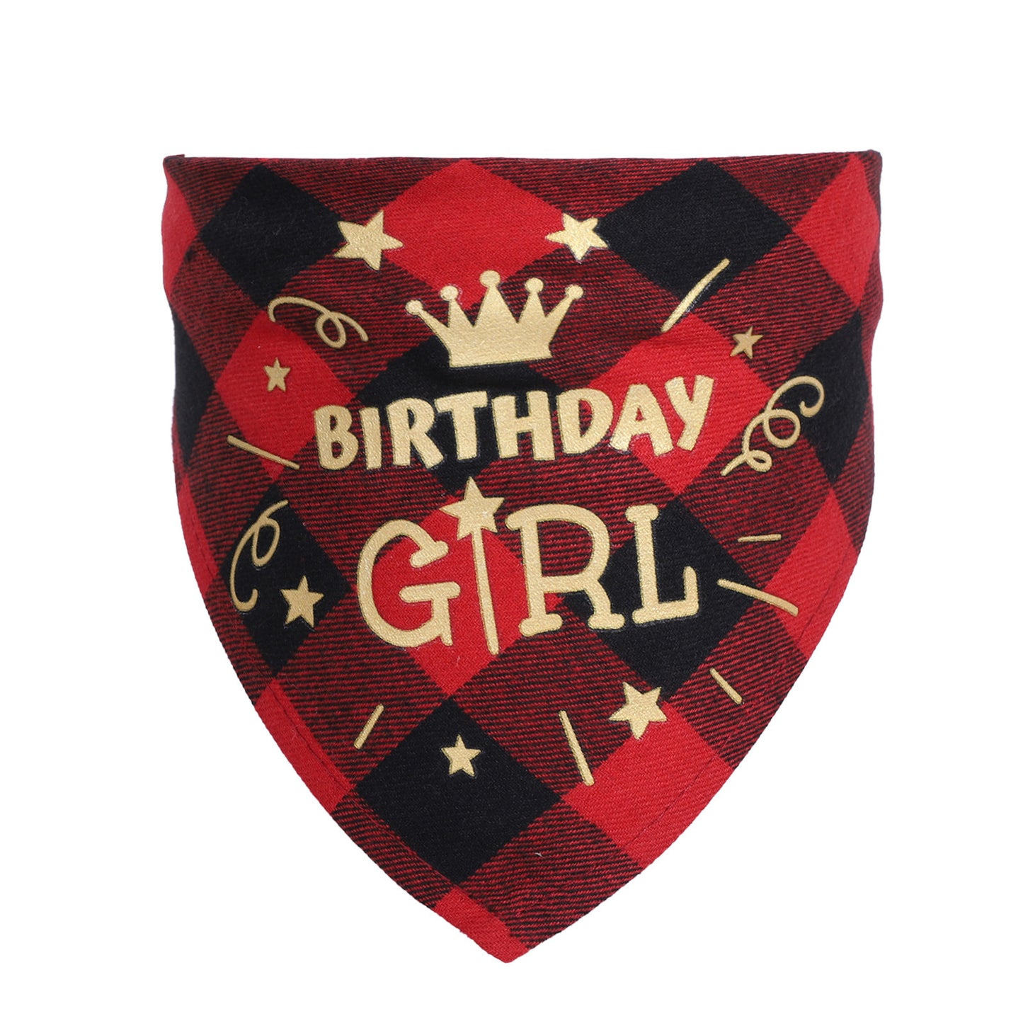 Cotton check dog scarf birthday party