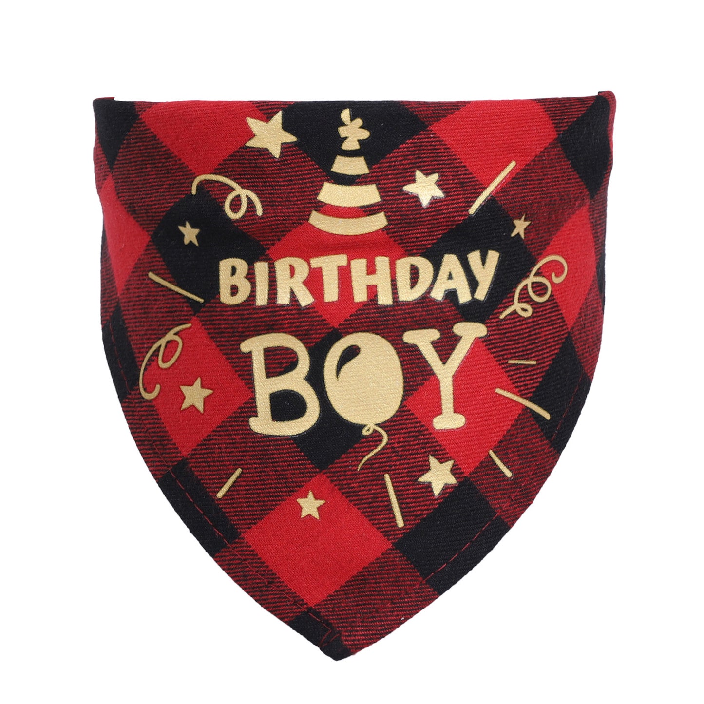 Cotton check dog scarf birthday party