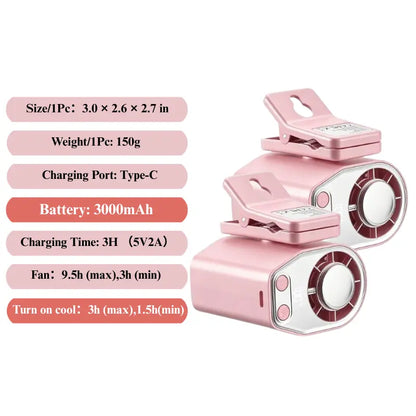 【Tiktokshopsummersale】Joytutus Carfan 2026 Semiconductor Cooling Car Clip on Fan - 360° Rotation, 100 Speeds Adjustable, LED Display, USB Rechargeable, Wide Clamp, 20Hr 3000Mah Battery, Car Accessories Car Fan Car Seat Fan High Velocity Fan Weeklydeals