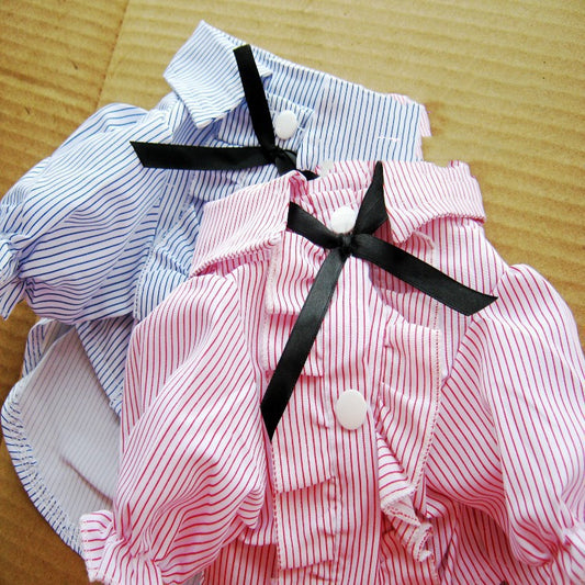 Bubble Sleeve Bow Tie Pet Shirt Pet Clothes Dog Clothes Lovers Pet Shirt Pet Wholesale