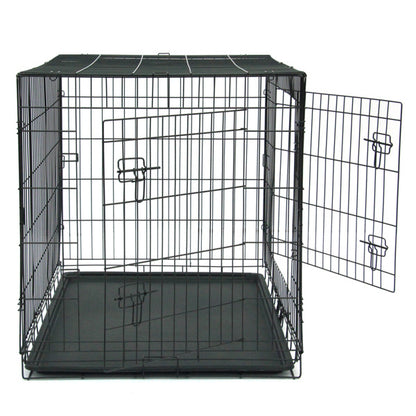 42 Inch Iron Foldable With Divider Plastic Tray Black Dog