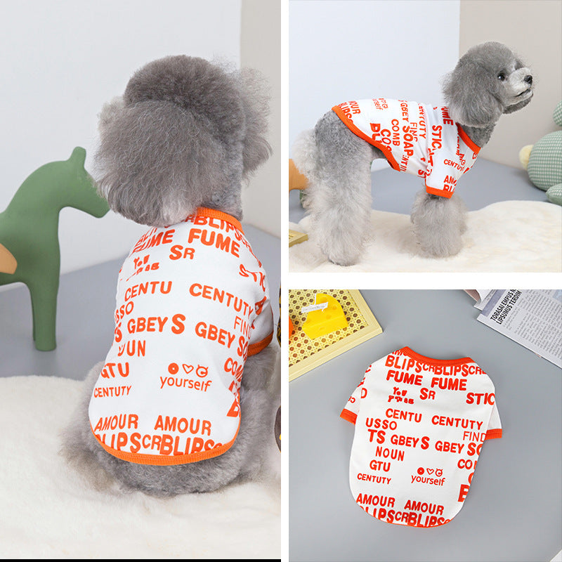 Dog Round Neck Letter T-shirt