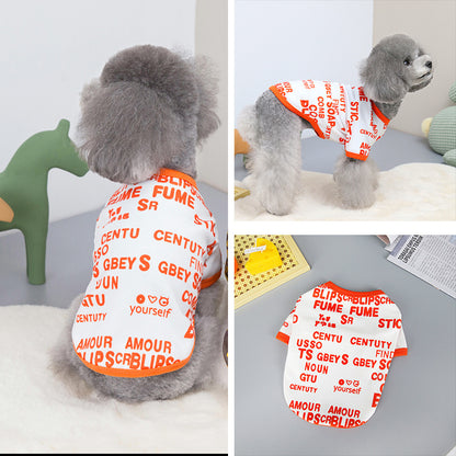 Dog Round Neck Letter T-shirt