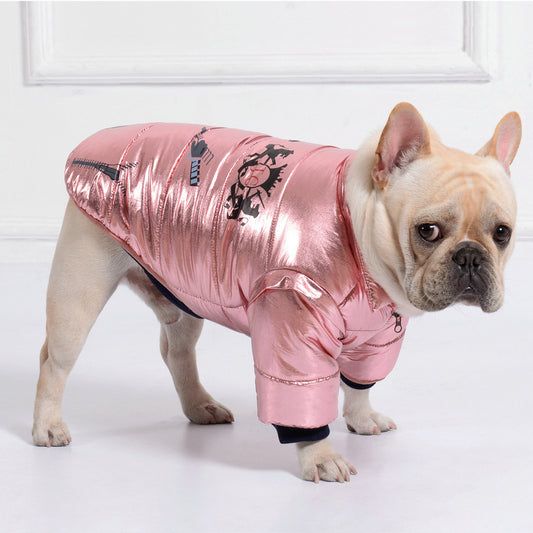 Dog Bright Leather Zipper coat