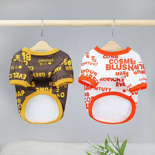 Dog Round Neck Letter T-shirt