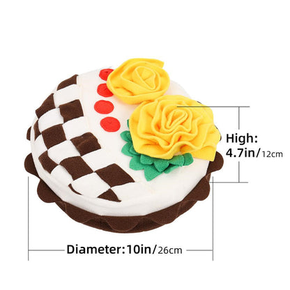 Dog birthday cake sniffing pad
